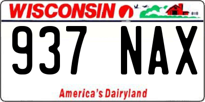 WI license plate 937NAX