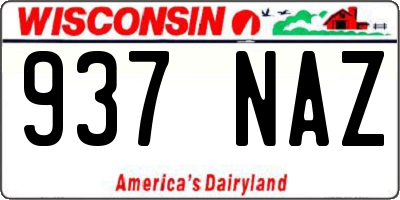 WI license plate 937NAZ
