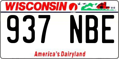 WI license plate 937NBE