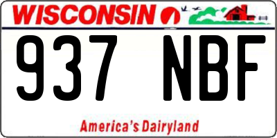 WI license plate 937NBF