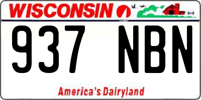 WI license plate 937NBN