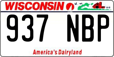 WI license plate 937NBP