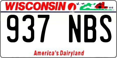WI license plate 937NBS