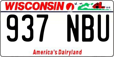 WI license plate 937NBU