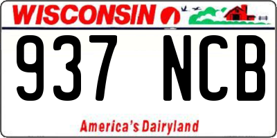 WI license plate 937NCB