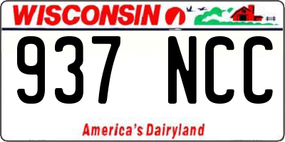 WI license plate 937NCC