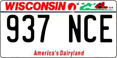 WI license plate 937NCE