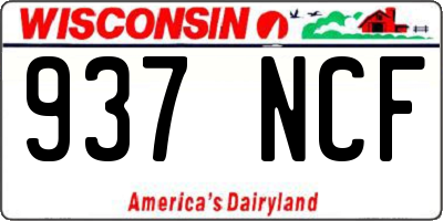WI license plate 937NCF