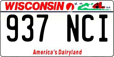 WI license plate 937NCI