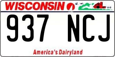 WI license plate 937NCJ