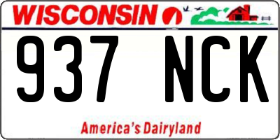 WI license plate 937NCK