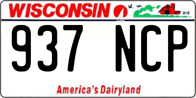 WI license plate 937NCP