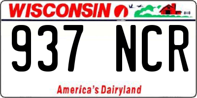 WI license plate 937NCR