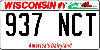 WI license plate 937NCT