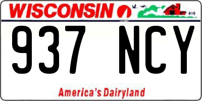 WI license plate 937NCY
