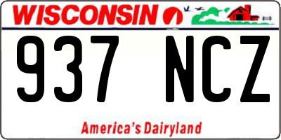WI license plate 937NCZ