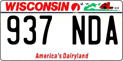 WI license plate 937NDA