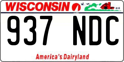 WI license plate 937NDC