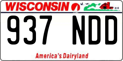 WI license plate 937NDD