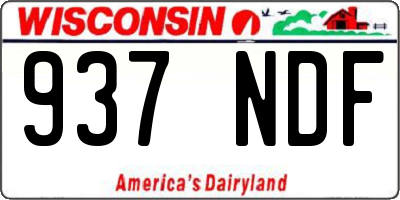 WI license plate 937NDF