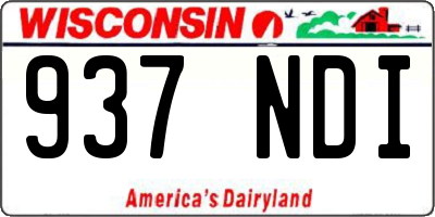 WI license plate 937NDI