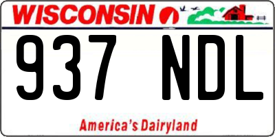 WI license plate 937NDL