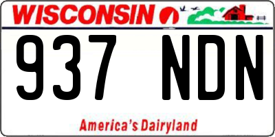 WI license plate 937NDN