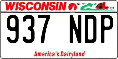 WI license plate 937NDP