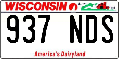 WI license plate 937NDS