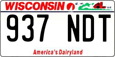 WI license plate 937NDT