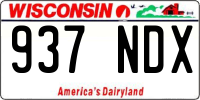 WI license plate 937NDX