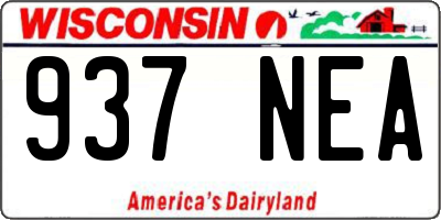 WI license plate 937NEA