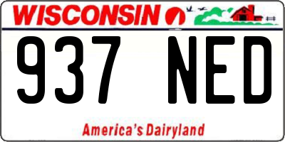 WI license plate 937NED