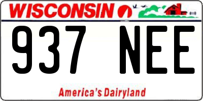 WI license plate 937NEE