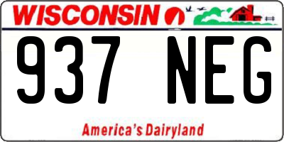WI license plate 937NEG