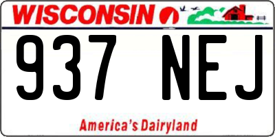 WI license plate 937NEJ