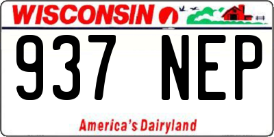 WI license plate 937NEP