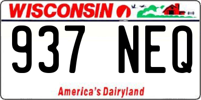 WI license plate 937NEQ