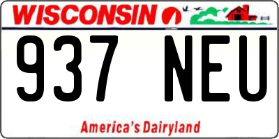 WI license plate 937NEU