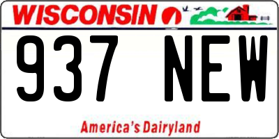 WI license plate 937NEW