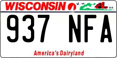 WI license plate 937NFA
