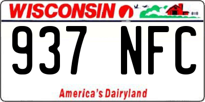 WI license plate 937NFC