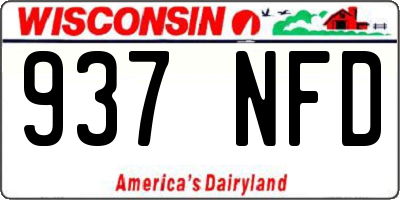 WI license plate 937NFD
