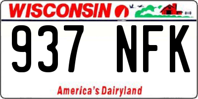 WI license plate 937NFK