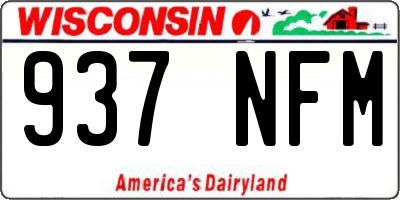 WI license plate 937NFM