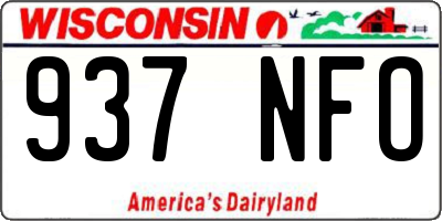 WI license plate 937NFO