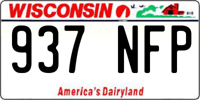 WI license plate 937NFP