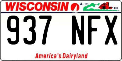 WI license plate 937NFX
