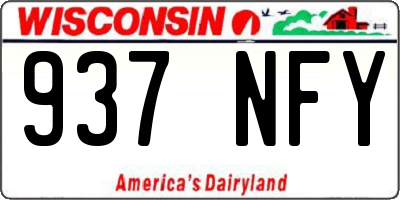 WI license plate 937NFY