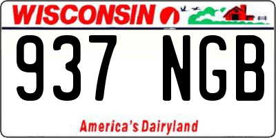 WI license plate 937NGB